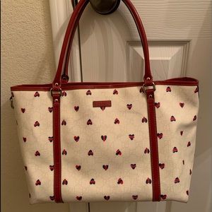 White Gucci Boston Heart Monogram Bag